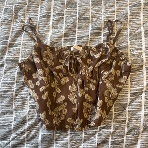 Floral Brown Women's Top